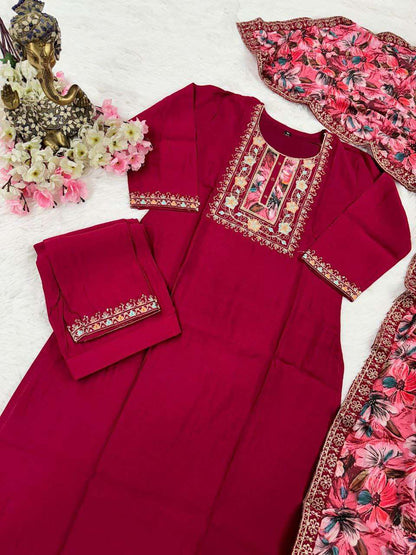 Viscose Chanderi Jnc 254 Suits & Dresses  Ladies Salwar Chanderi Suits