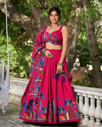 Viscose Chanderi Rcba 05 Lehengas  Traditional Printed Fancy Lehengas