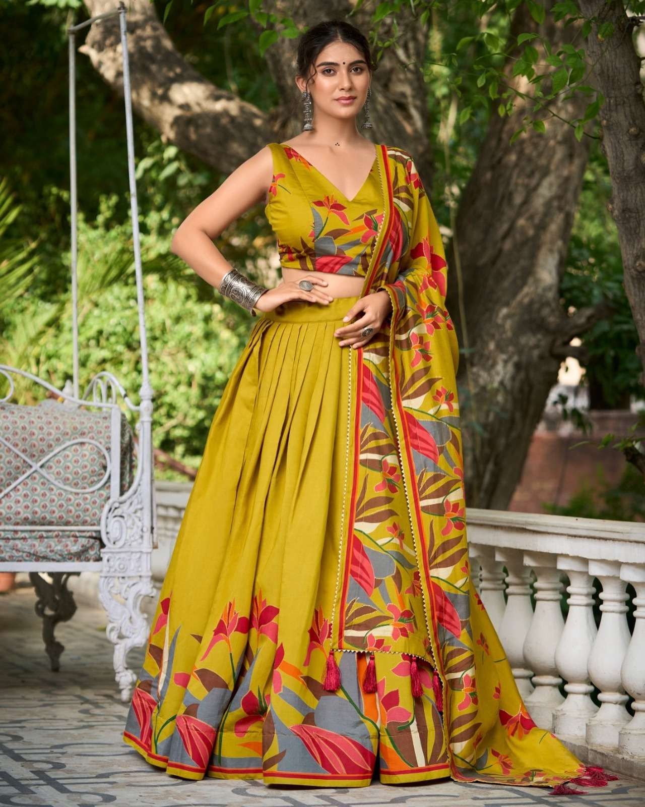 Viscose Chanderi Rcba 05 Lehengas  Traditional Printed Fancy Lehengas