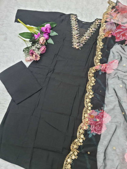 Viscose Chanderi Rin174 446 Suits & Dresses  Ladies Embroidery Long Kurti Chanderi Suits Manufacture