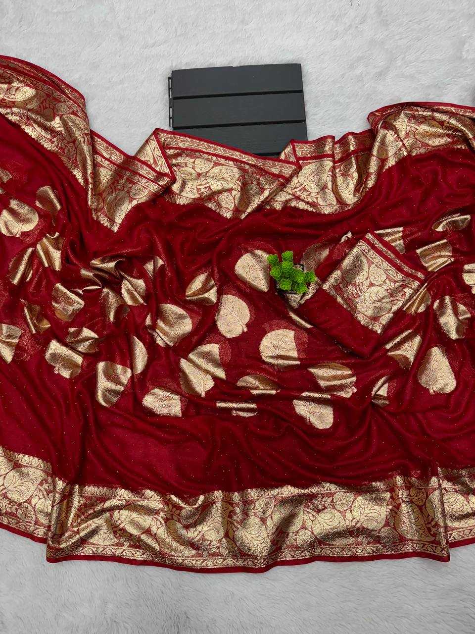 Viscose Kesh163 35 Sarees  Zari Border Viscose Red Teej Karwa Chauth Sarees