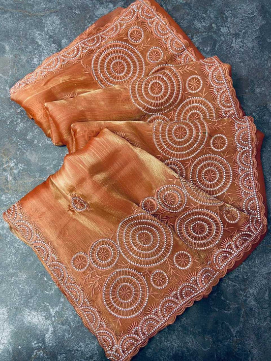 Viscose Rbc 25 Sarees  Fancy Work Embroidered Sarees