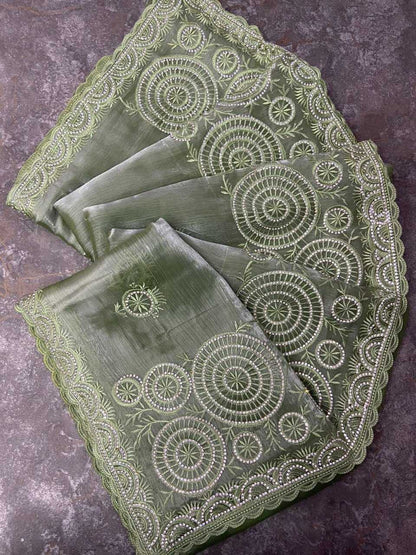 Viscose Rbc 25 Sarees  Fancy Work Embroidered Sarees