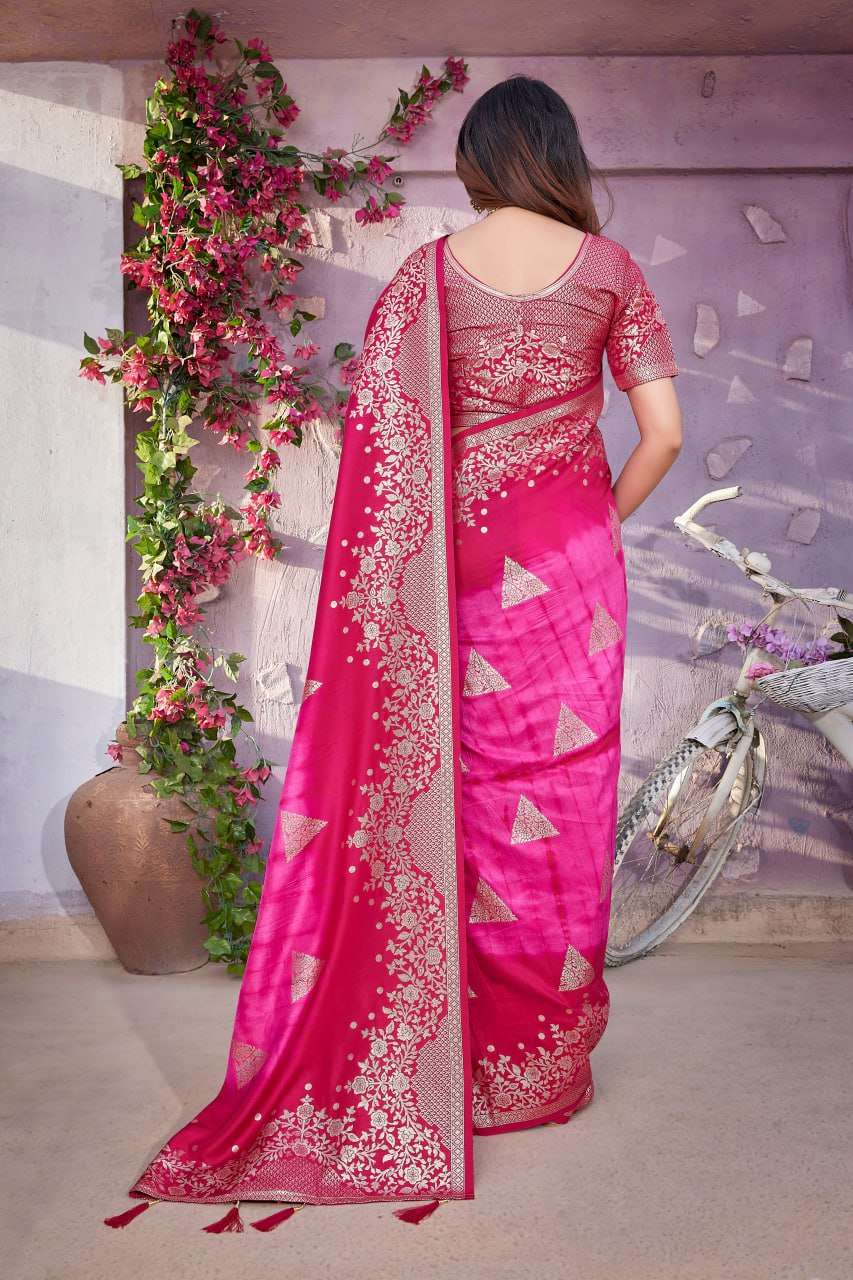 Viscose Rho Chibori Sarees  Jacquard Zari Border Viscose Sarees