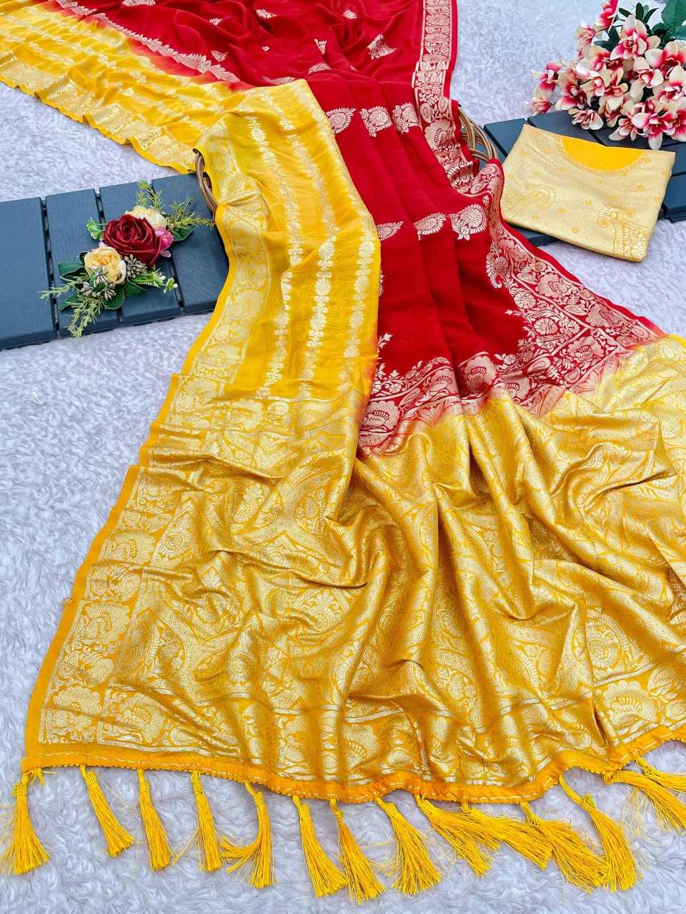 Viscose Rin186 Rvv28 Sarees  Work Zari Border Viscose Durga Pooja Karwa Chauth Sarees