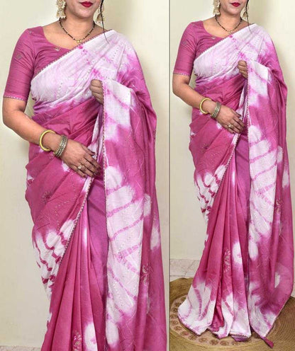 Viscose Rud Sibori Chanderi  Sarees