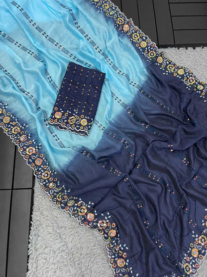 Viscose Sequnce Fkm Sequnce  Sarees