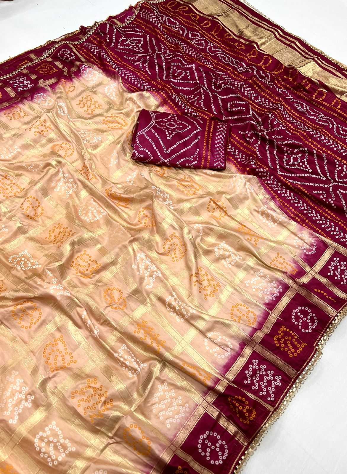 Viscose Sjd Bandhani  Sarees