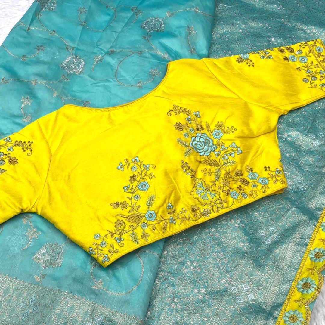 Zari Silk Kesh162 Vrt50 Sarees  Sequence Embroidered Cutwork Traditional Zari Saree With Blouse