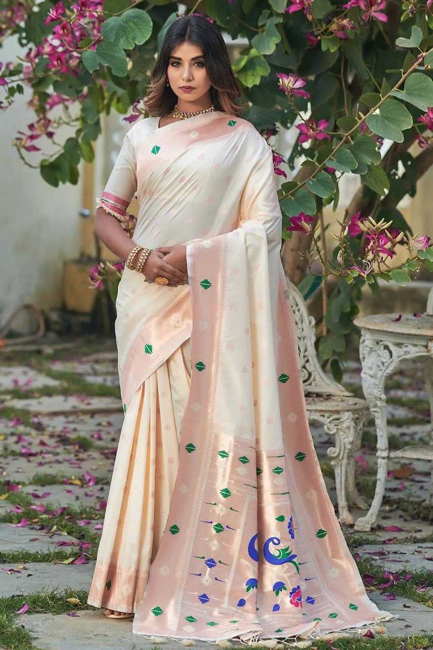 Zari Silk Kesh162 Vrt91 Silk Sarees  Soft Silk Pure Zari Silk Pure Silk Sarees With Gold Borderes White Silk Sarees