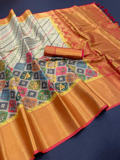 Zari Silk Kesh203 Mtw19 Silk Sarees  Soft Silk Printed Silk Pure Zari Silk Kalamkari Silk Sarees