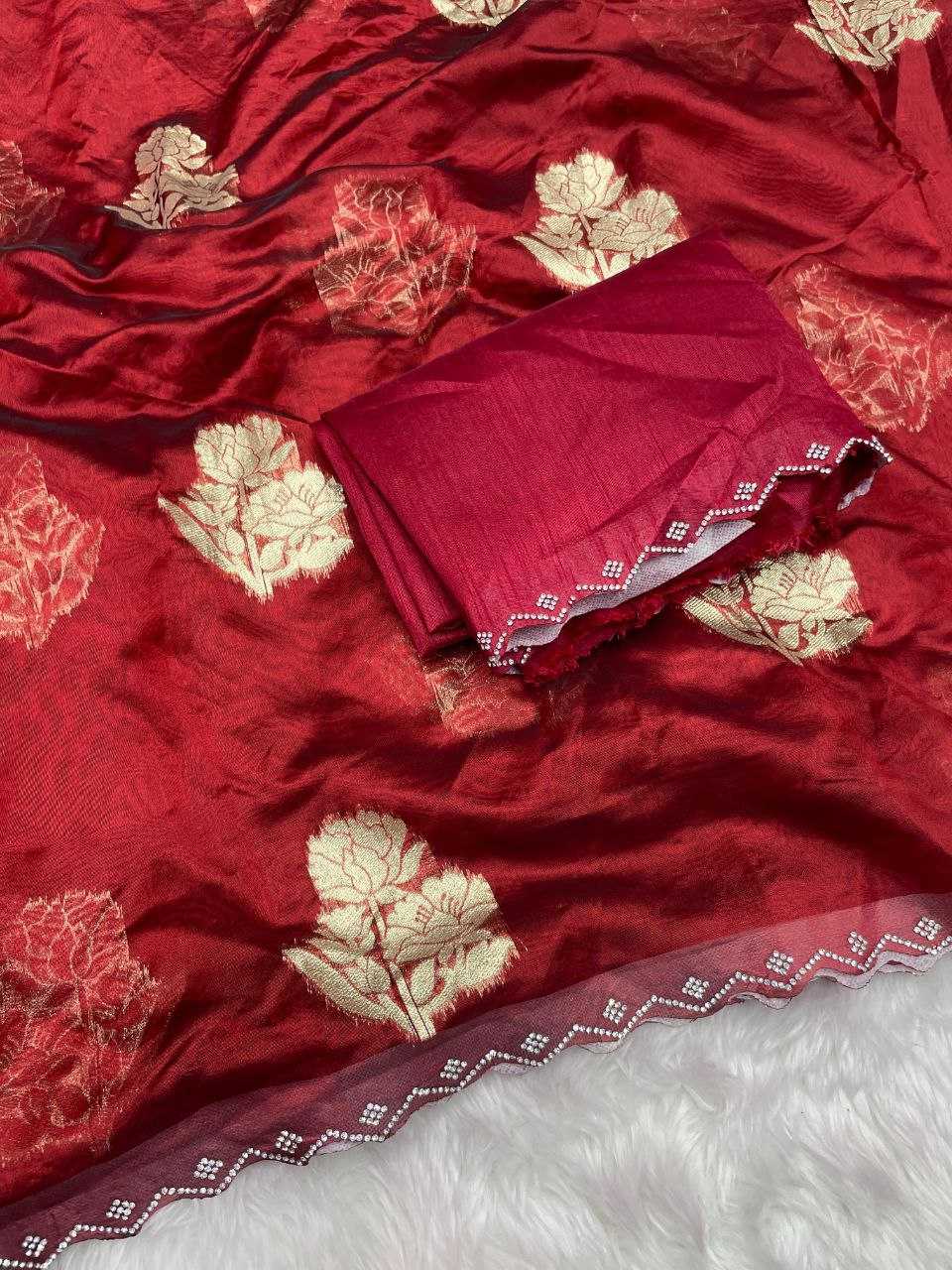 Zari Silk Rin143 432 Sarees  Fancy Butta Cutwork Zari Border Sarees