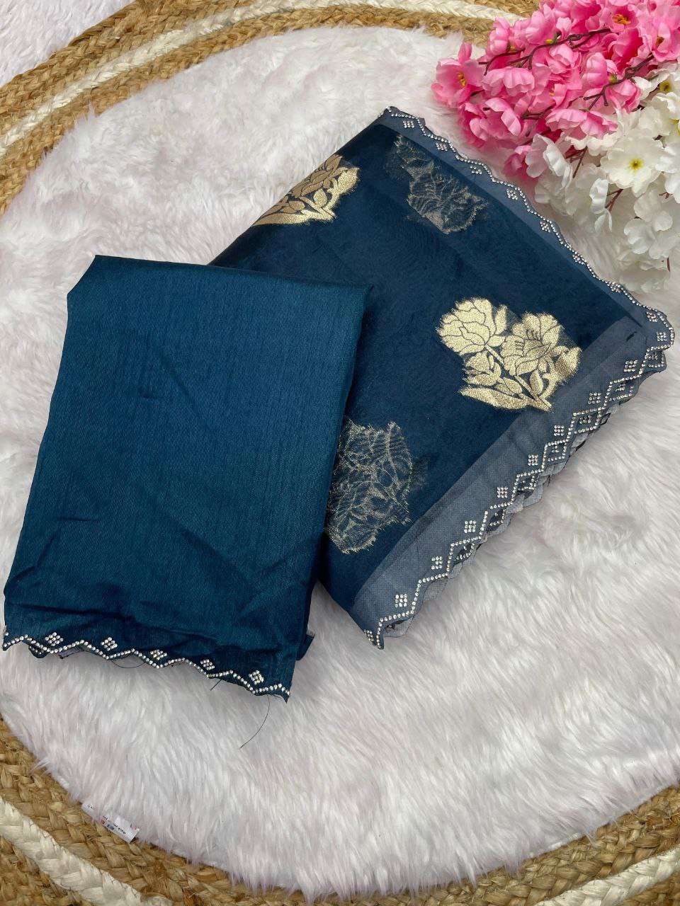 Zari Silk Rin143 432 Sarees  Fancy Butta Cutwork Zari Border Sarees