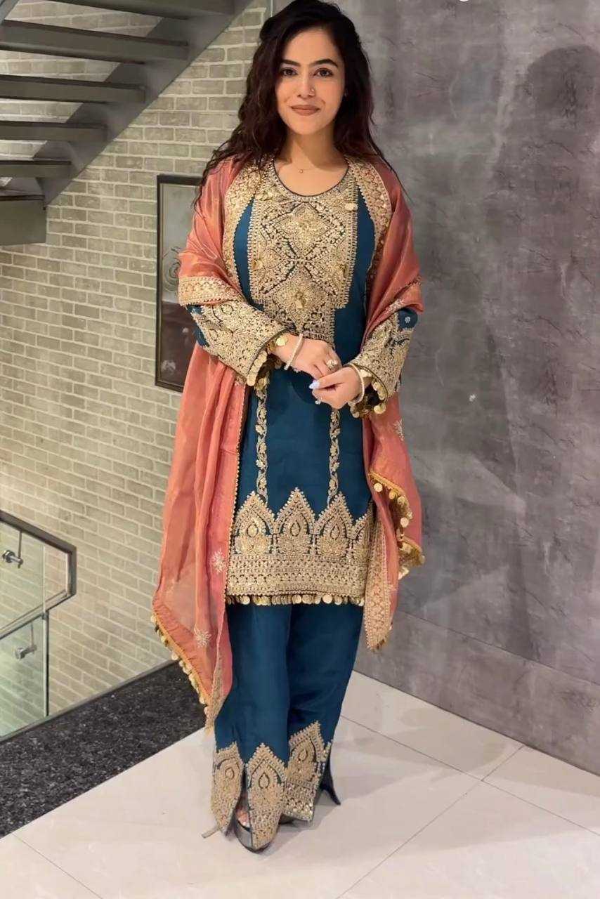 Chinon Silk Rad 168 Suits & Dresses  Ladies Pakistani Embroidery Suits