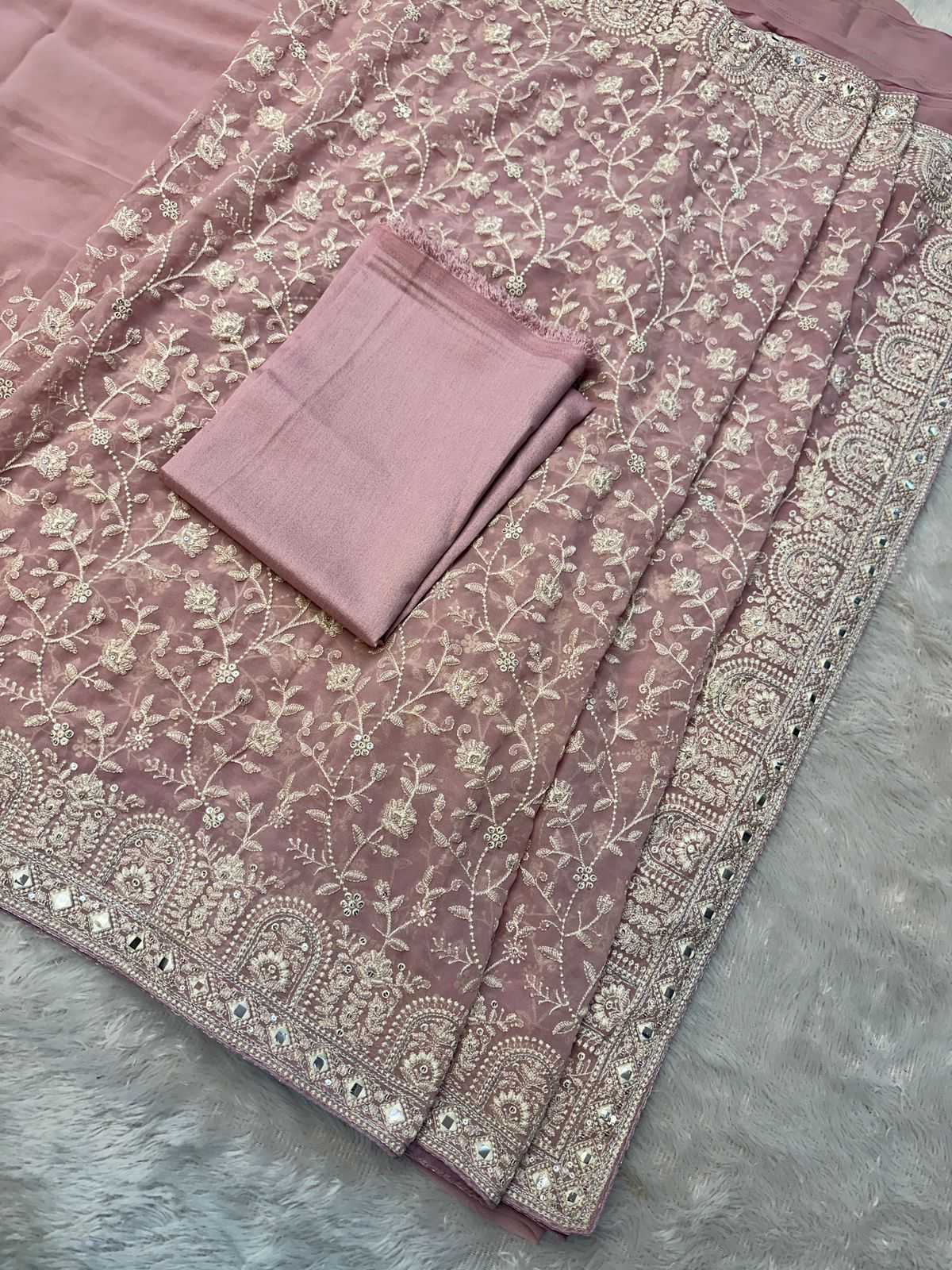 Georgette Rin164 Rrs86 Sarees  Party Wear Georgette Sequence Gota Paati Work Sarees